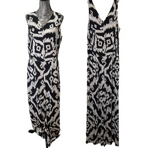 Chico's Black and White Patterned Jumpsuit